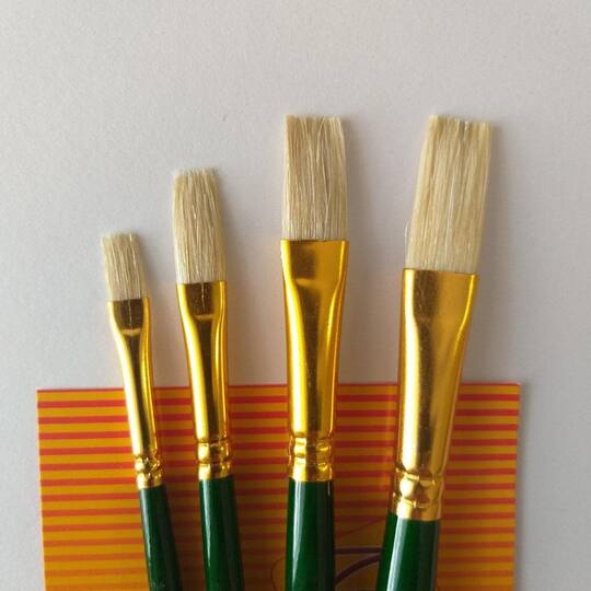 Rosa Kolos 4 Pieces Synthetic Bristle Flat Paintbrushes Set 7066